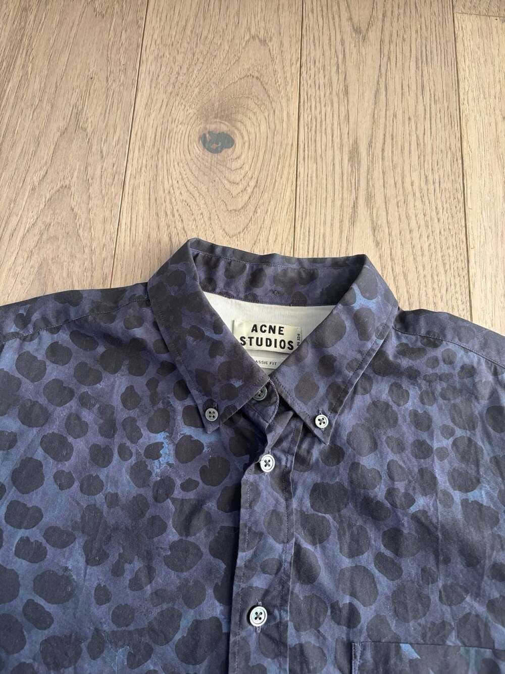 Acne Studios Isherwood Animal AW13 Leopard Print Shirt Size 50